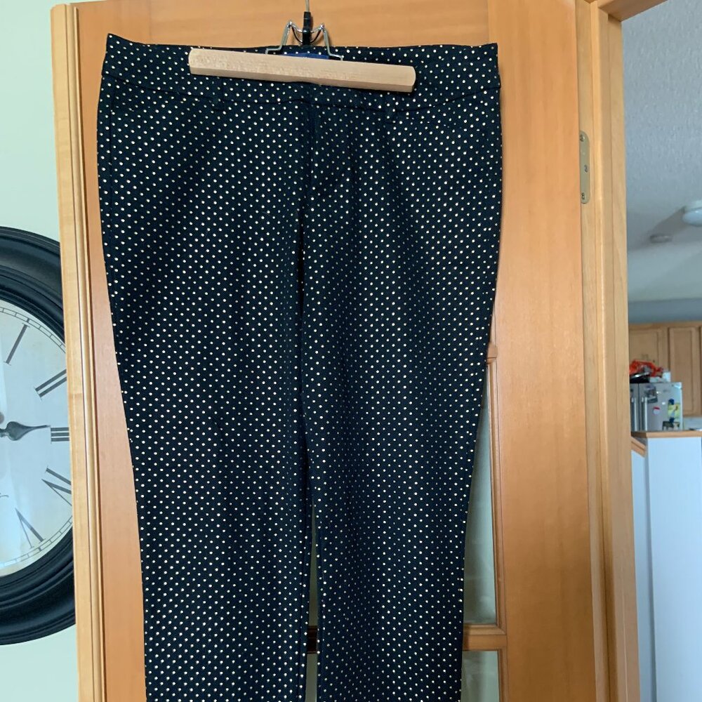 NWOT Old Navy Women's Black & Gold Polk-a-dot Pants, Size 12